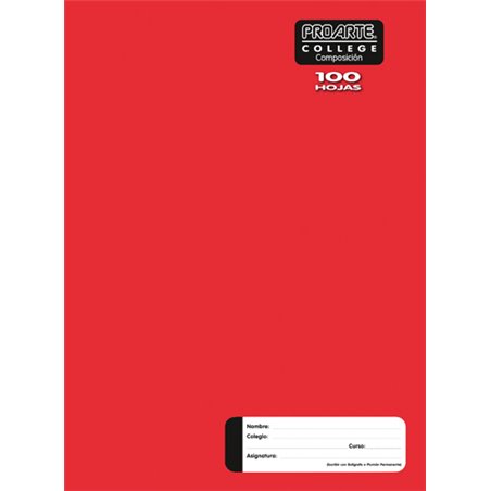 Cuaderno College Lineal 100 Hojas Proarte