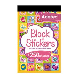 Adetec Block de Stickers Glitter Holográficos