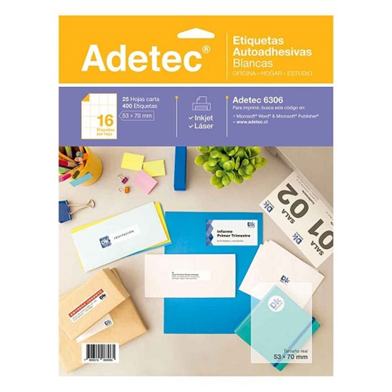 Adetec Etiqueta 53 x 70 Ink-Jet 06306