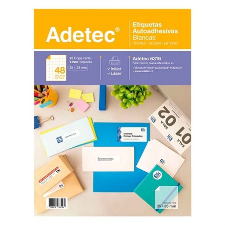 Adetec Etiqueta 35 x 35 Ink-Jet 06316