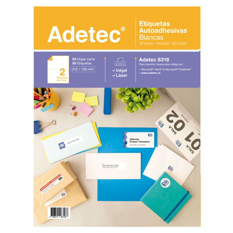 Adetec Etiqueta 212 x 138 Ink-Jet 06318