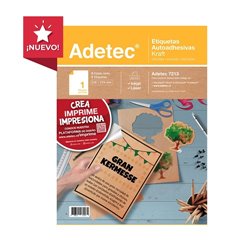 Adetec Etiqueta Ink-Jet Kraft 5 Hojas 216 x 279 7213