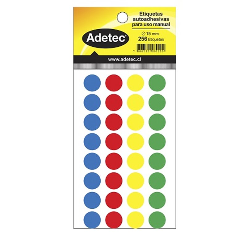 Adetec Etiqueta 4 Colores Circular 15