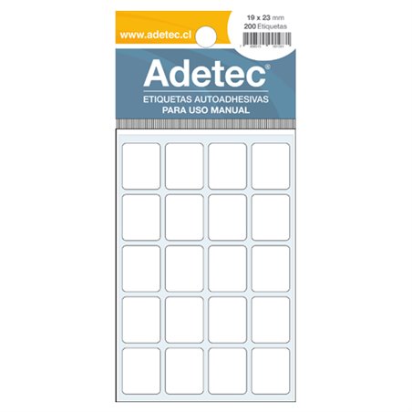 Adetec Etiqueta 19 x 23 Blanca