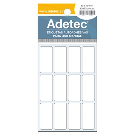 Adetec Etiqueta 19 x 40 Blanca