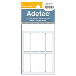 Adetec Etiqueta 20 x 50 Blanca