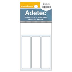 Adetec Etiqueta 25 x 92 Blanca