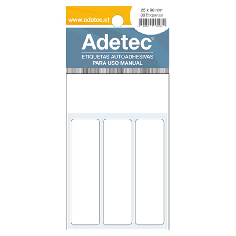 Adetec Etiqueta 25 x 92 Blanca