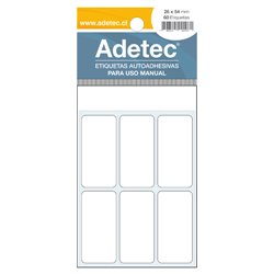 Adetec Etiqueta 26 x 54 Blanca