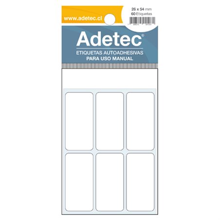 Adetec Etiqueta 26 x 54 Blanca