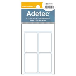 Adetec Etiqueta 34 x 53 Blanca