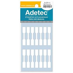 Adetec Etiqueta Joyas 9 x 53 Blanca