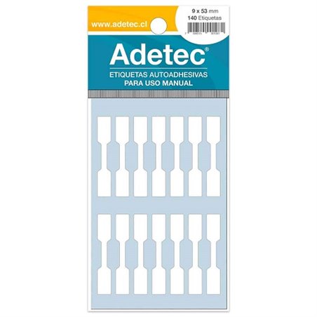 Adetec Etiqueta Joyas 9 x 53 Blanca