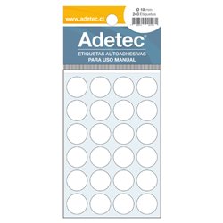 Adetec Etiqueta Circular 19mm Blanca