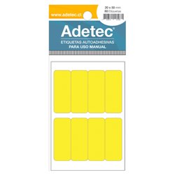 Adetec Etiqueta Fluores 20 x 50 Amarillo