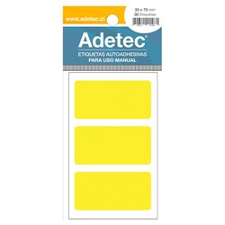 Adetec Etiqueta Fluores 35 x 70 Amarilla