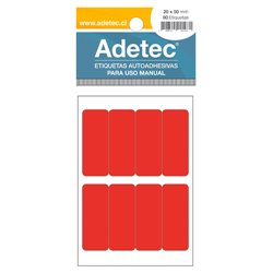 Adetec Etiqueta Fluores 20 x 50 Rojo