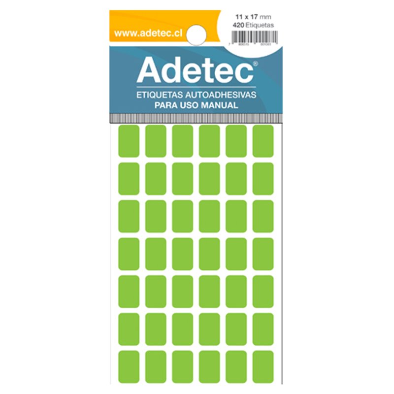 Adetec Etiqueta Fluores 11 x 17 Verde