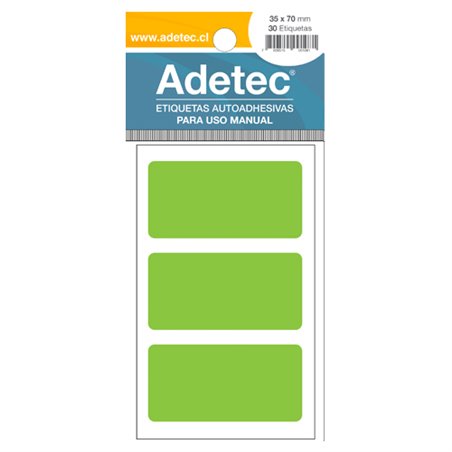 Adetec Etiqueta Fluores 35 x 70 Verde