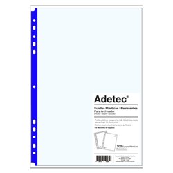 Fundas Carta Transparentes 100 Und Azul Adetec