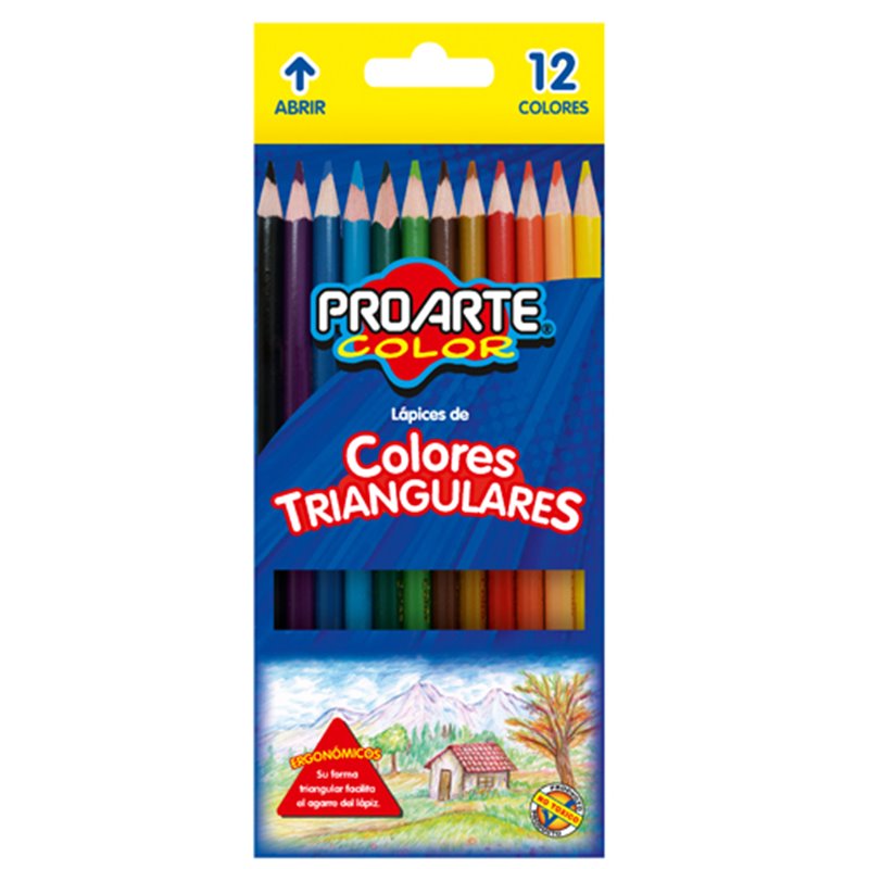 Proarte Lápiz de Color Triangulares 12 Colores