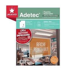 Adetec Papel Afiche Removible 10 Hojas 216 x 279 160 g