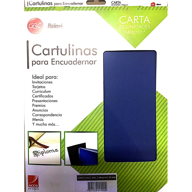 Tapas Cartulina Lino Azul