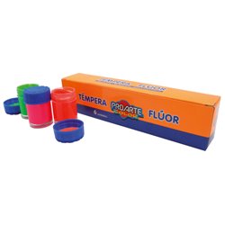 Tempera Caja 6 Col.Fluor Proar