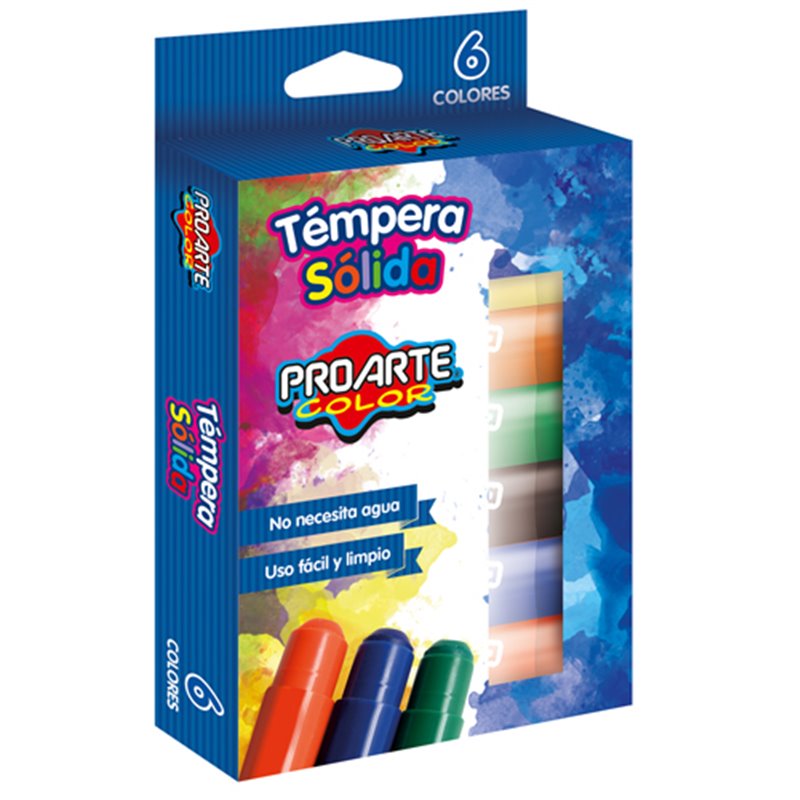 Tempera Solida 6 Colores New