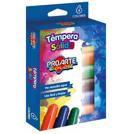 Tempera Solida 6 Colores New