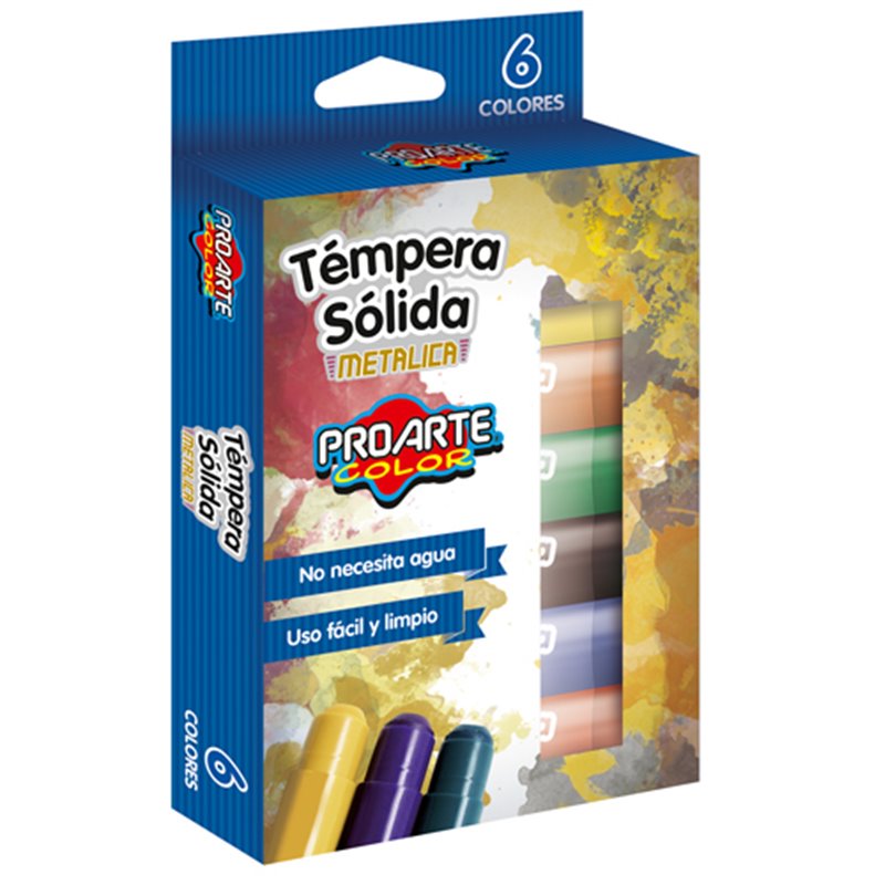 Tempera Solida Fluor Proarte 6 Colores – Rollos y Mas