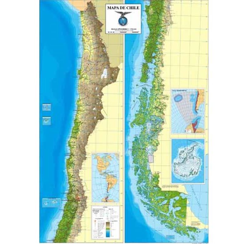 Mapa Chile Fisico Esc.1.700.00