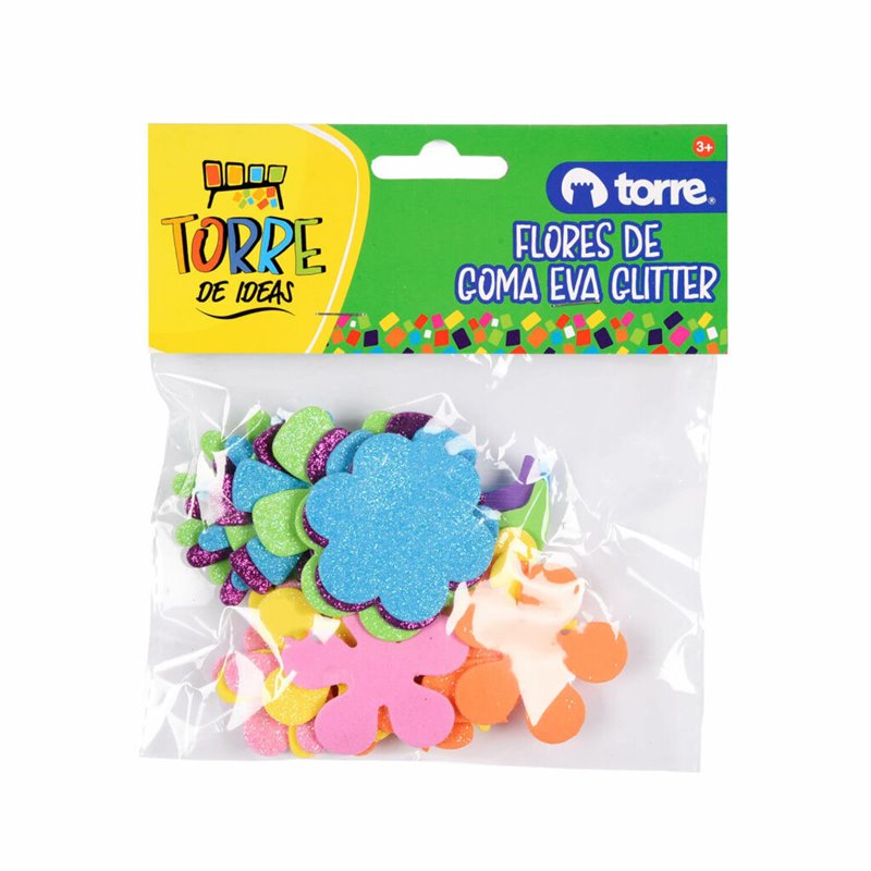 Flores Glitter Goma Eva