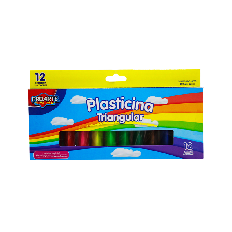 Plasticina Triangular 12 Colores Proarte