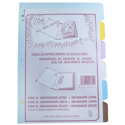 SEPARADOR OFICIO COLOR  6 POSICIONES JOSE SOTO