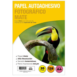 Papel Fotograf. Mate  A4 Autoadhe.128Grs Demarka