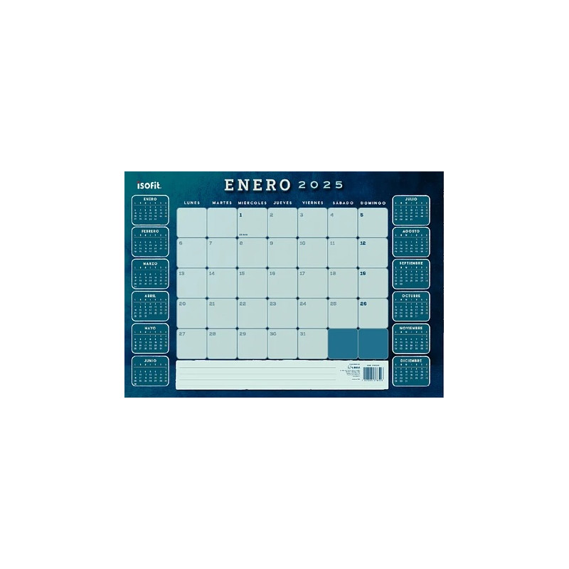 Calendario Mensual Escritorio 2025 / Isofit