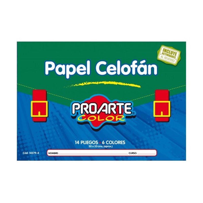 Bolso Proarte Papel Celofan 6 Color 14Hj