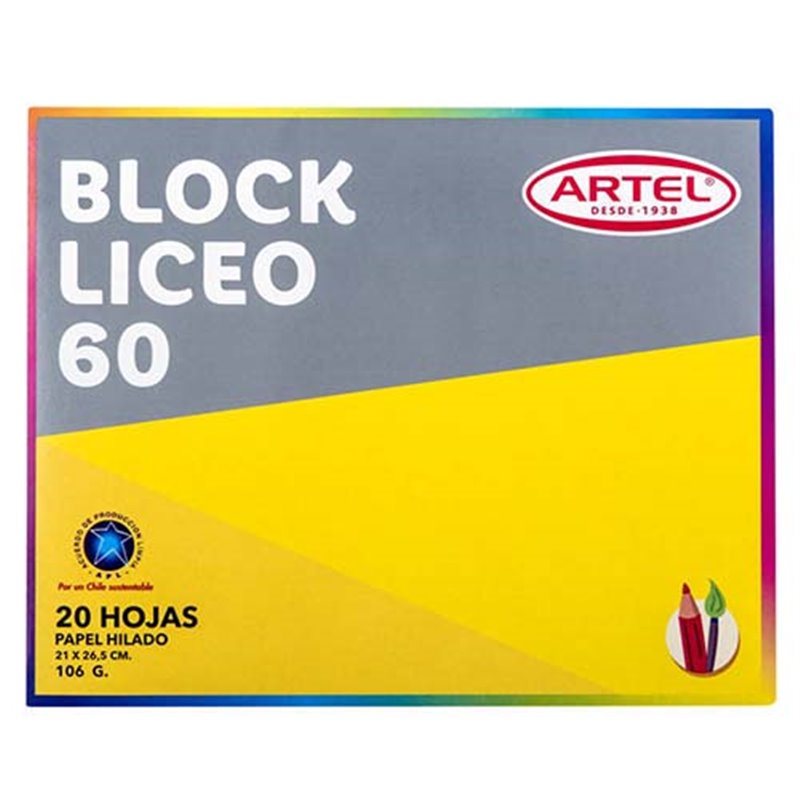 Block Dibujo Artel Liceo 60 20 Hojas