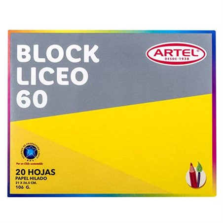 Block Dibujo Artel Liceo 60 20 Hojas